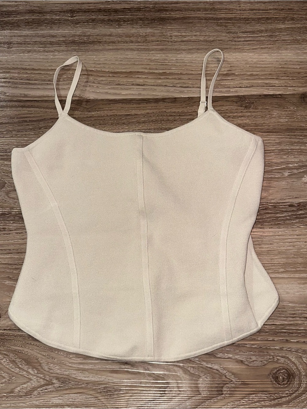 Babaton Women’s Cream Spaghetti Strap Corset Top